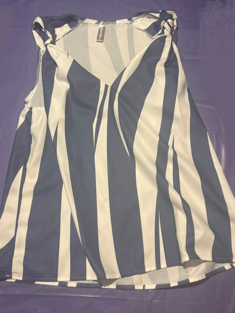 Blue white nautical striped stripe camisole tank top blouse office casual beach